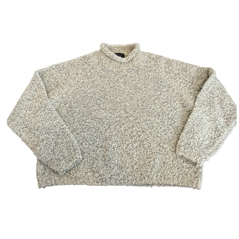 LIMITED‎ Mock Neck Textured Sweater Oatmeal Marl Size M
